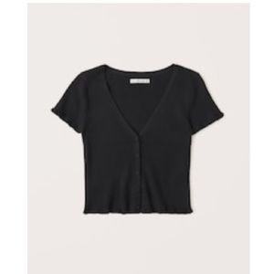 ABERCROMBIE SHORT SLEEVE RUFFLED CARDGIAN